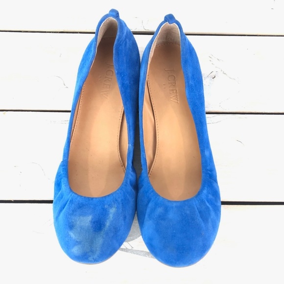 J. Crew Shoes - J. Crew Anya Suede Blue Ballet Flats Size 6.5